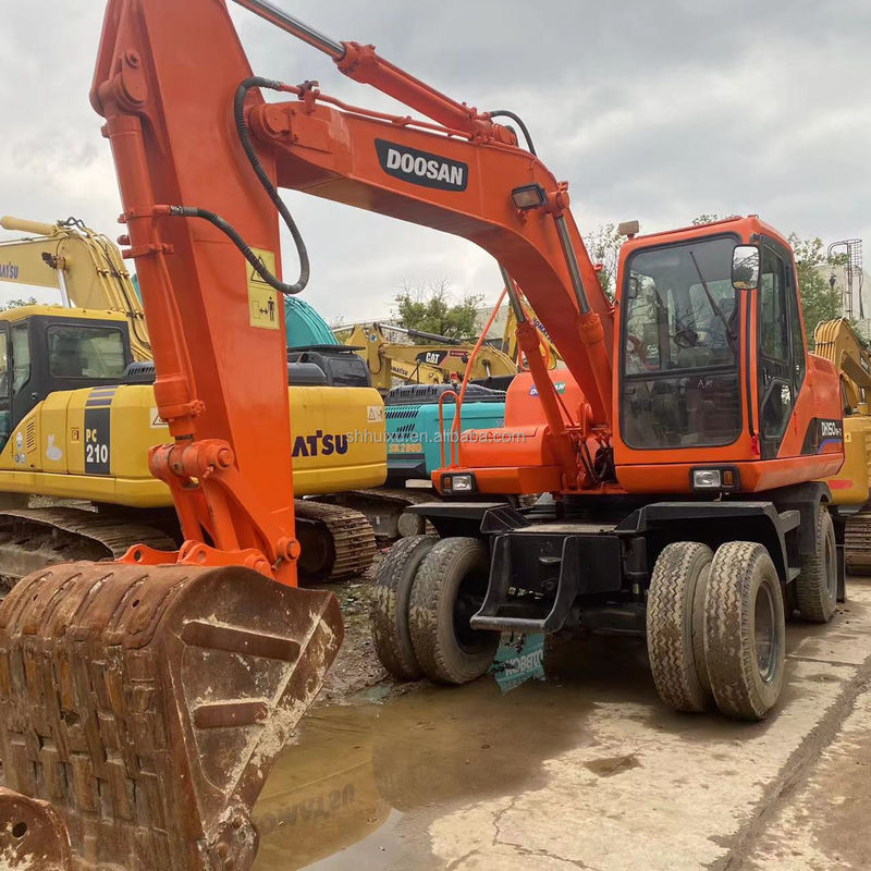 Doosan горячая продажа горячая продажа подержанный Doosan DH150 W-7 Подержанный экскаватор в хорошем состоянии Колесный экскаватор.