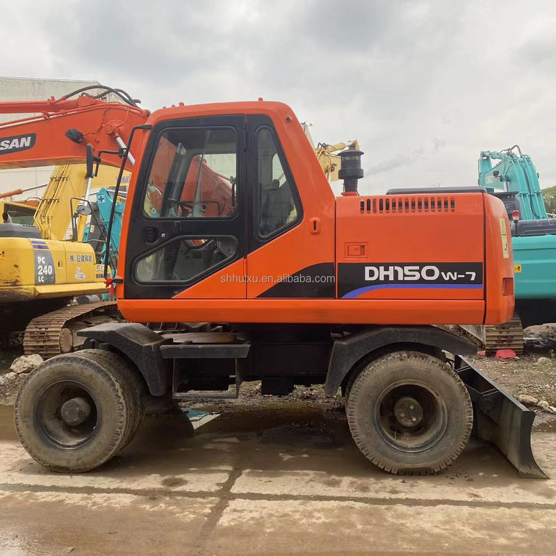 Doosan горячая продажа горячая продажа подержанный Doosan DH150 W-7 Подержанный экскаватор в хорошем состоянии Колесный экскаватор.