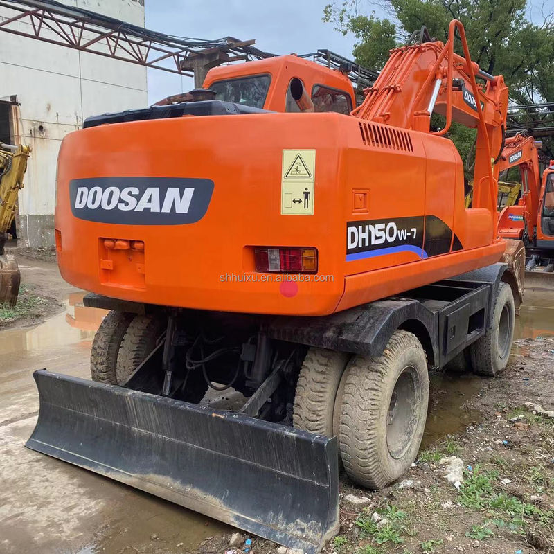 Doosan горячая продажа горячая продажа подержанный Doosan DH150 W-7 Подержанный экскаватор в хорошем состоянии Колесный экскаватор.