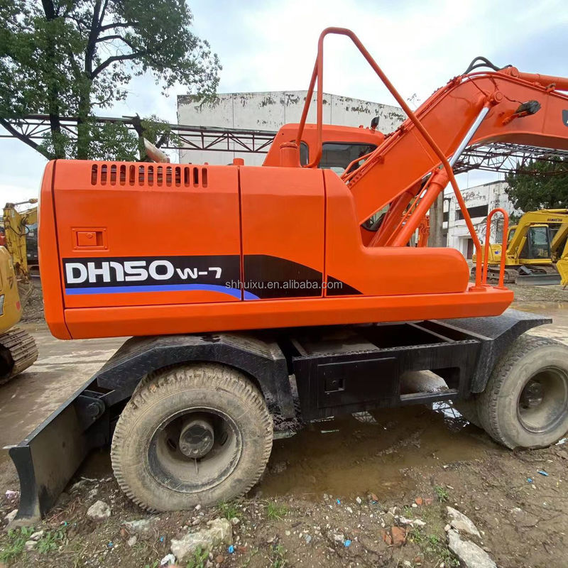 Doosan горячая продажа горячая продажа подержанный Doosan DH150 W-7 Подержанный экскаватор в хорошем состоянии Колесный экскаватор.