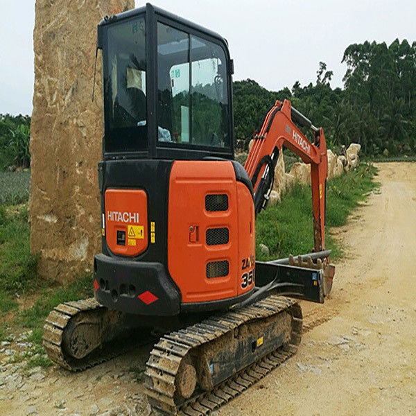 использованный Hitachi ZX35 ползучий экскаватор 3,5 тонны мини-экскаватор ZX35U с приспособлениями гидравлический ZX35U-3