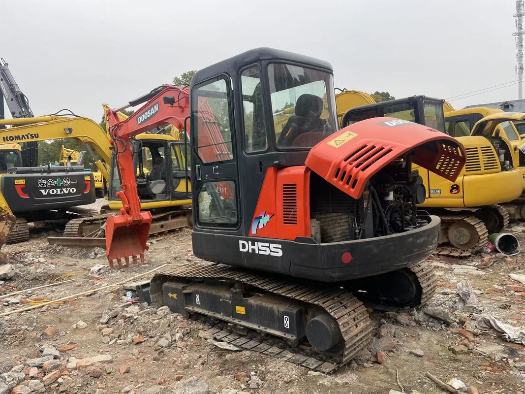 Оранжевый цвет Mini Подержанный экскаватор Cat Doosan Dx55 5,5 тонны