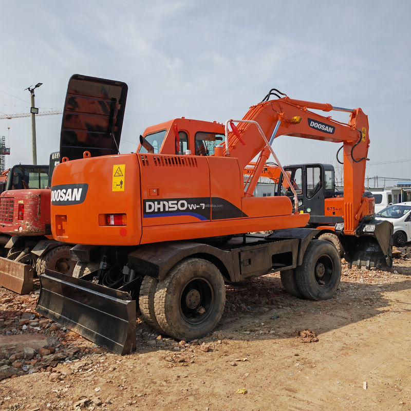 90 Новый колесный экскаватор подержанный DOOSAN DH150W-7 Подержанный 4-колесный экскаватор