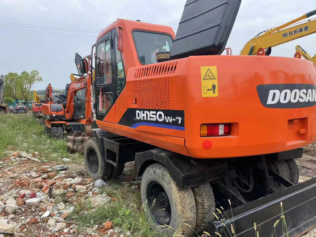 90 Новый колесный экскаватор подержанный DOOSAN DH150W-7 Подержанный 4-колесный экскаватор
