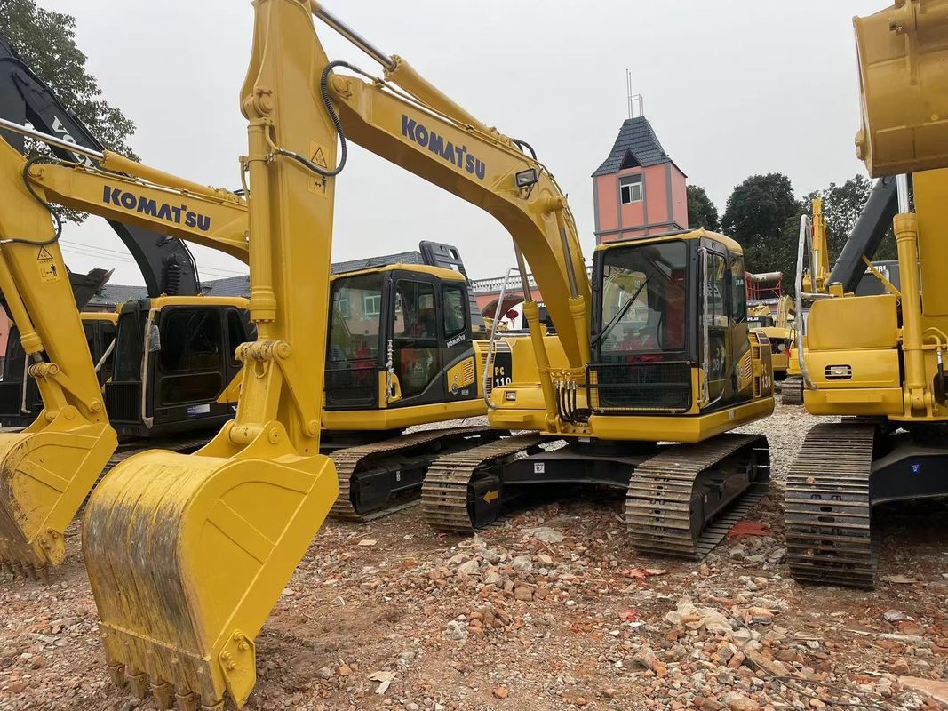 Использованная Япония Строительная машина Улучшенная Komatsu PC130Экскаватор/использованное тяжелое оборудование/Комацу Использованная экскаватор PC 130 Thumb