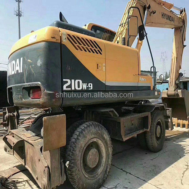 корейский оригинал 2014 года Подержанный экскаватор на колесах Hyundai R210w-9/машина для шин R210w-9 Hyundai на продажу