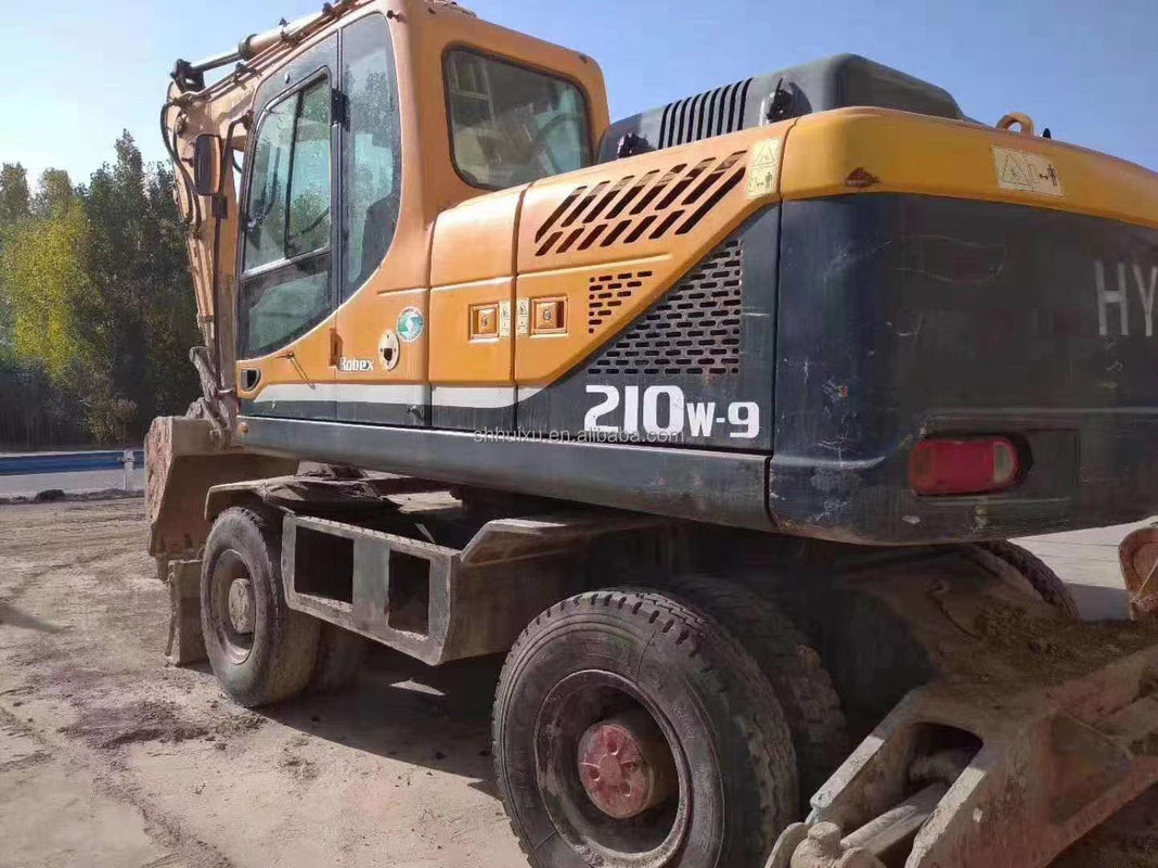 корейский оригинал 2014 года Подержанный экскаватор на колесах Hyundai R210w-9/машина для шин R210w-9 Hyundai на продажу